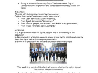 The Scottish Independence Vote Activity