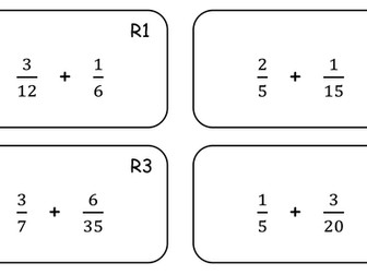 Adding Fractions Quiz Quiz Trade (Grade D/Level 6)