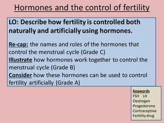 AQA Biology Hormones and the menstrual cycle