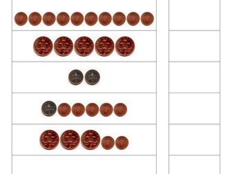 Coins totalling 10p to aid coin value