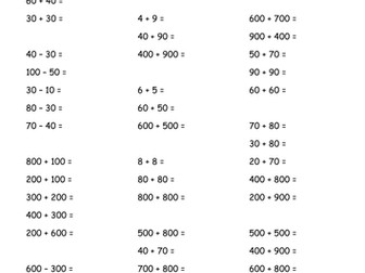 KS2 mental maths skills - add/subtract double/half