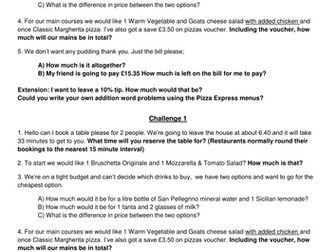 Pizza Express Addition and Subtraction