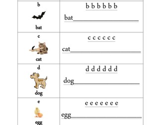 Cursive dotted alphabet letters and pictures