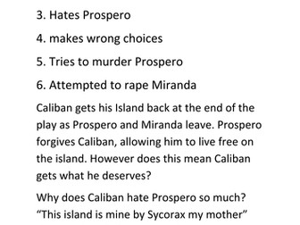 Does Caliban get what he deserves?