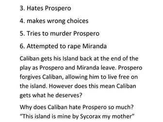 Does Caliban get what he deserves?
