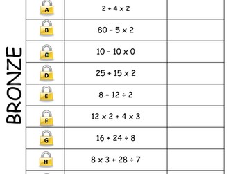 BIDMAS: Crack the Safe (Level 4-5/Grade F-E)