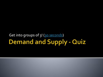 Demand and Supply Quiz