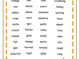 Autumn word mat