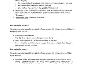 communication sessions - EAL, SEN, timid