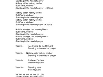 Assembly song in Gospel style  Standing in The Need  of Prayer