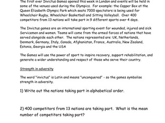 Invictus Games Reading Task