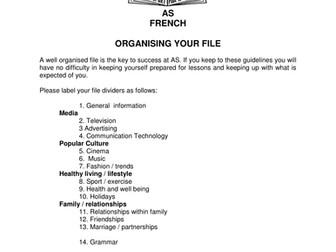 AS French student handbook