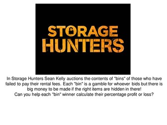Storage Hunters - Percentage Change (Profit/Loss)