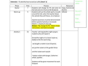 6 Gymnastic (abc) Lesson plans Rec/Y1