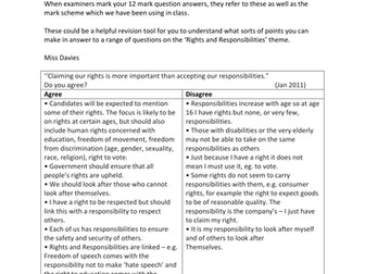 GCSE Citizenship Edexcel 12 mark Qs handout