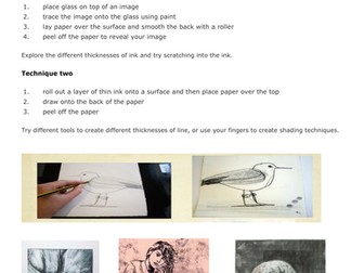 Mono-Printing Worksheet