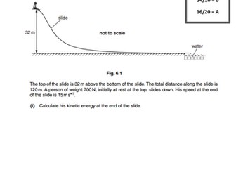 Work done, energy, power and efficiency exam qus