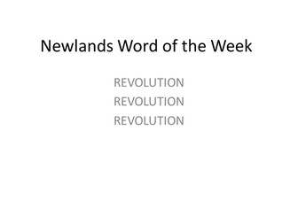 WORD OF THE WEEK -REVOLUTION