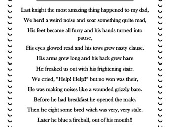 Halloween Homophone Poem