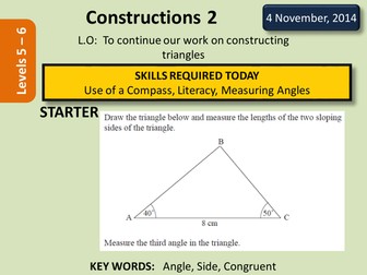 Constructing triangles and congruency