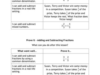 Adding and Subtracting Fractions