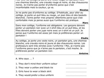 Mon uniforme scolaire