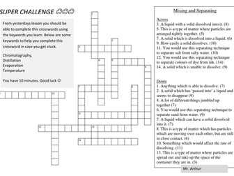 Differentiated Separation & dissolving crosswords