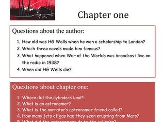 Activities for chapter one of the novel