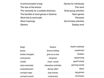 Ideas for word games