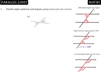 Angles in parallel lines