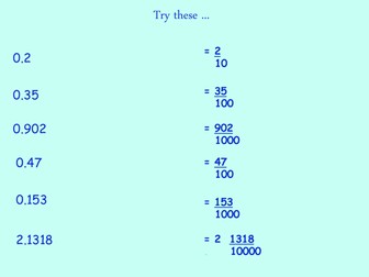 Converting recurring decimals to fractions