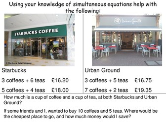 Coffee Simultaneous Equations