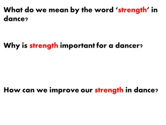 Revision cards GCSE Dance - tech/expressive skills