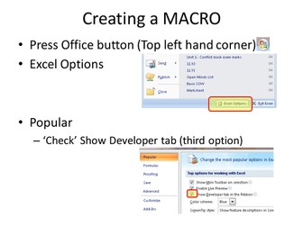 Step by step Macro guide for Excel 2007