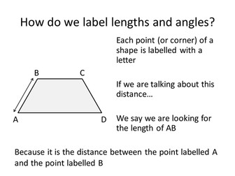 Identify and Label Angles and Lengths