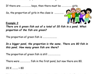 Ratio and proportion (fill in the gaps)