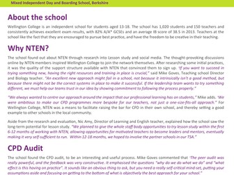 NTEN Case study - Wellington College