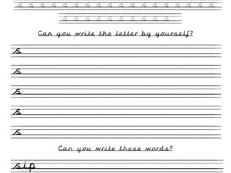 Handwriting sheets a-t lead in lines pre-cursive