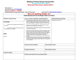 Sculpture project making poppies for Remembrance