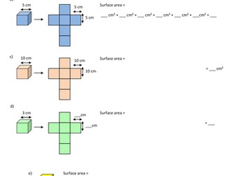 Surface area of cubes