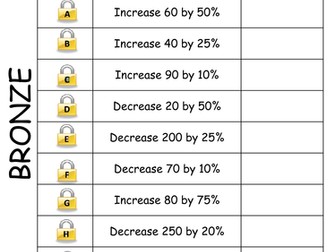 Percentage Increase/Decrease Crack the Safe