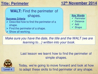 Perimeter Lesson Plan