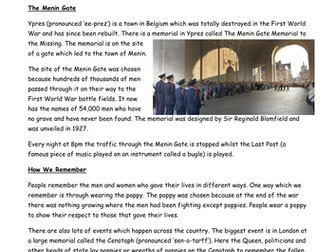 Remembrance Day Comprehension
