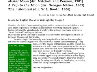 Sci-Fi Silents English KS3 1