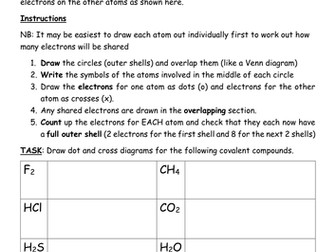 Covalent bonding worksheet