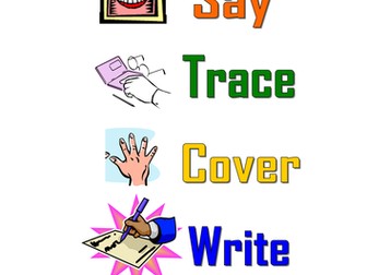 LOOK, SAY , TRACE, COVER , WRITE , CHECK