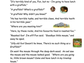 Gruffalo Comprehension