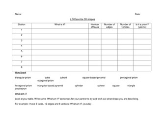 Differentiated activity- describing 3D shapes