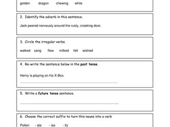 Term 1 SPAG mini-test