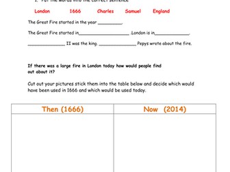 Two differentiated worksheets-Great Fire of London